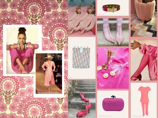 Pink vintage selection fashion luxury Lysis Saint Laurent Dior Chanel Hermes Courreges