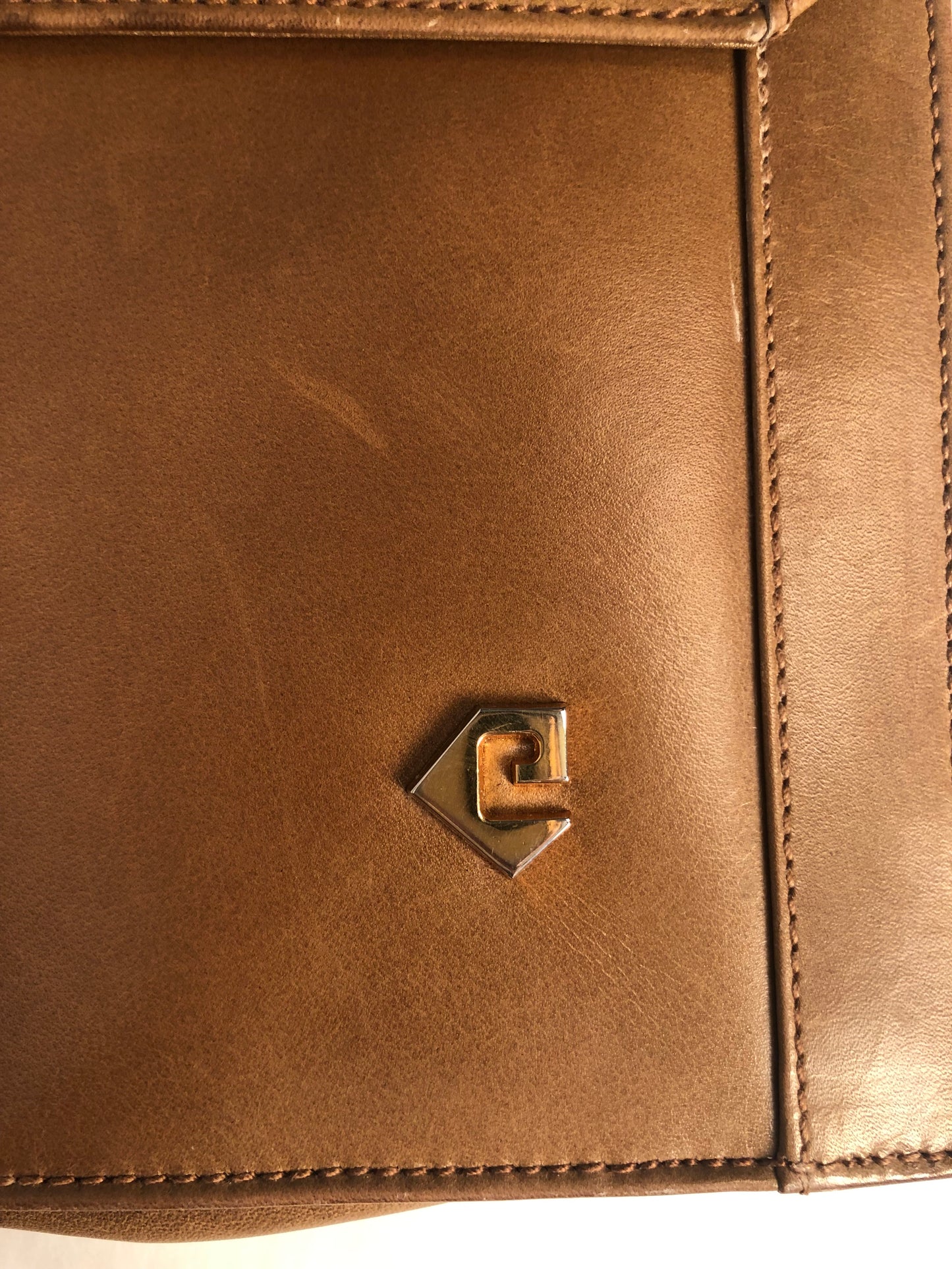Cassandre Paris vintage camel leather clutch bag - 1970s