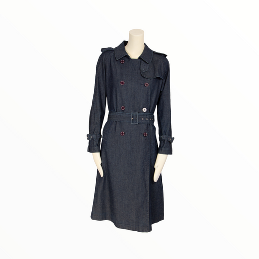 Nina Ricci vintage denim trench coat - M - 2000s