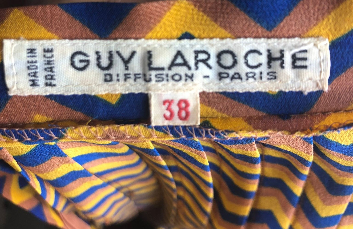 Guy Laroche vintage blue silk skirt - M - 1980s