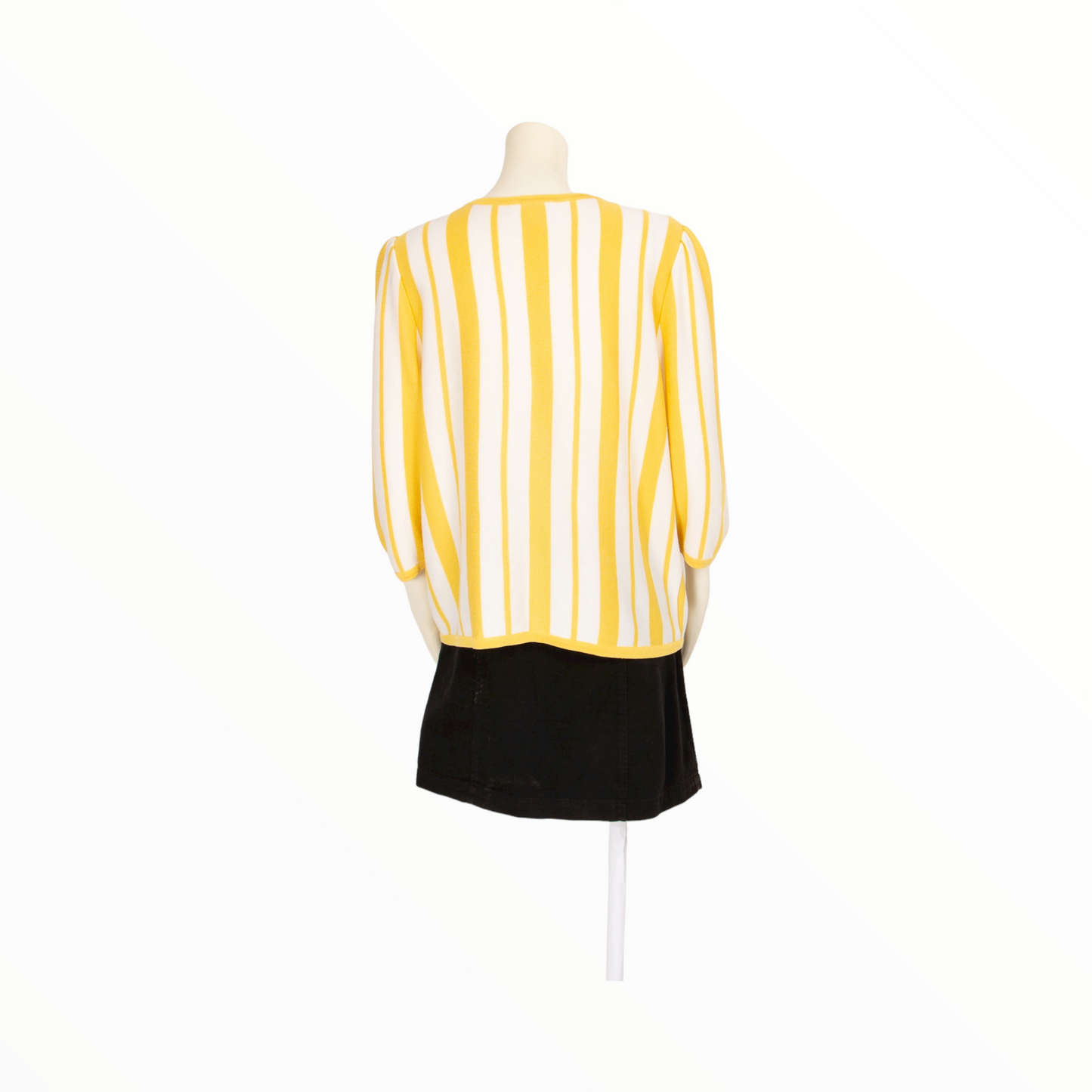 Nina Ricci vintage white and yellow striped cardigan - L - 1990s