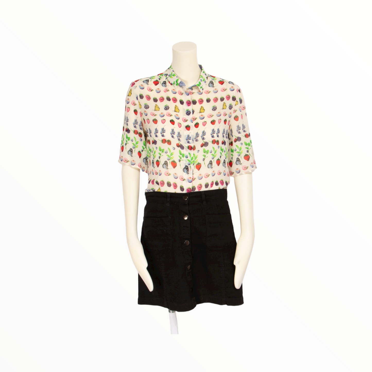 Versace vintage fruit and butterfly silk shirt - M - 2000s