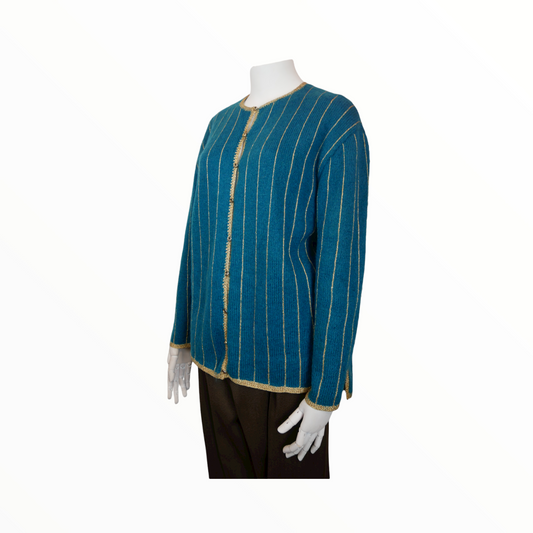 Vintage duck blue and gold sweater - M - 1990s