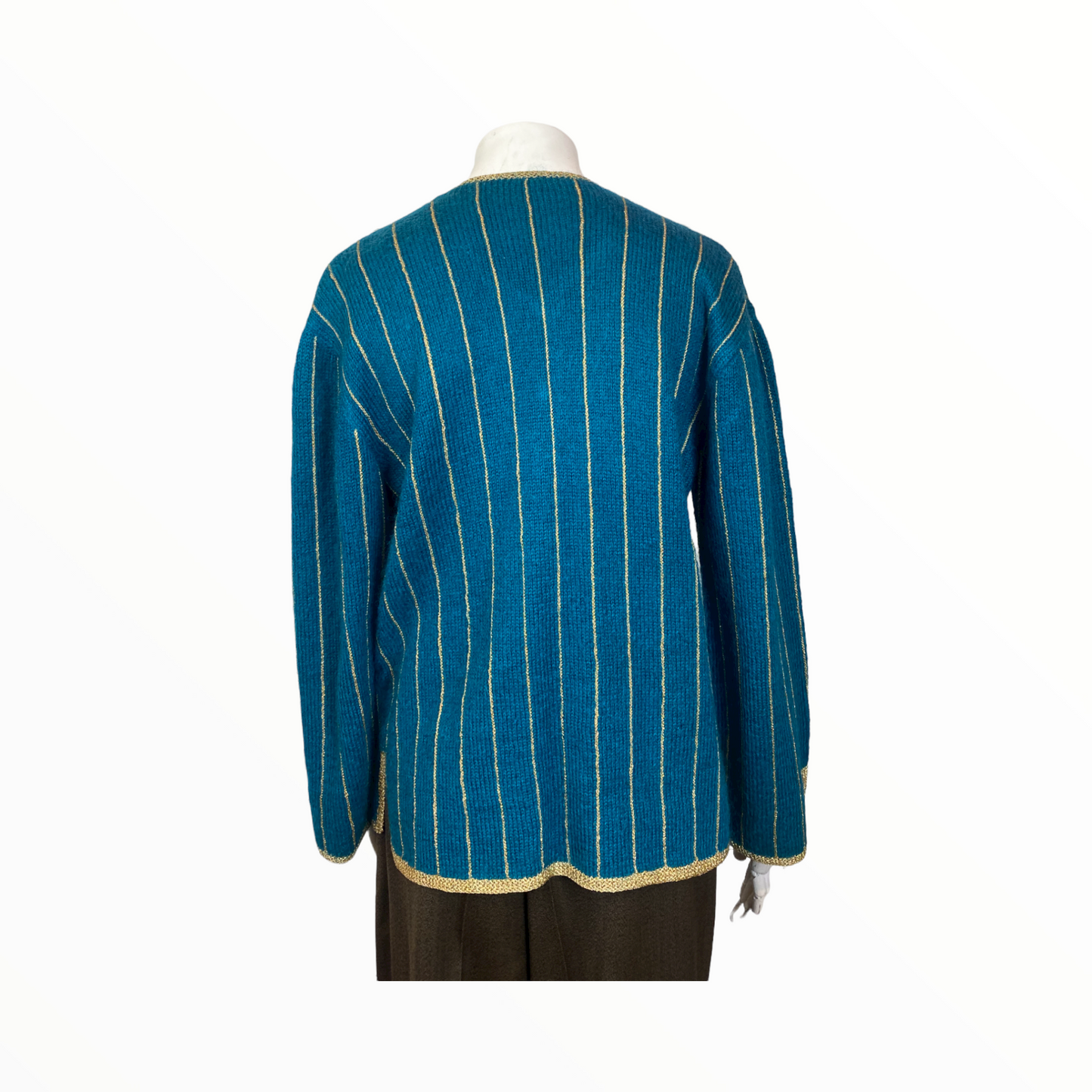 Vintage duck blue and gold sweater - M - 1990s