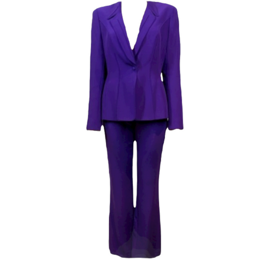 Thierry Mugler purple wool pant suits - L - 1990s