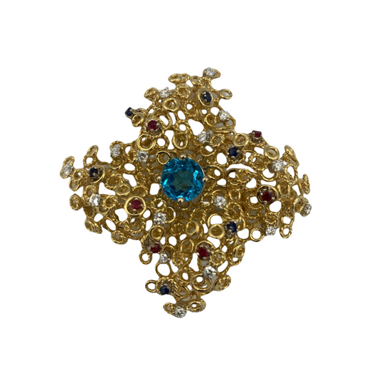18K Two Tone Gold Brooch