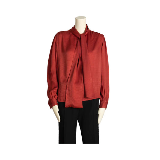 Saint Laurent Rive Gauche blouse brick red - S - 1970s