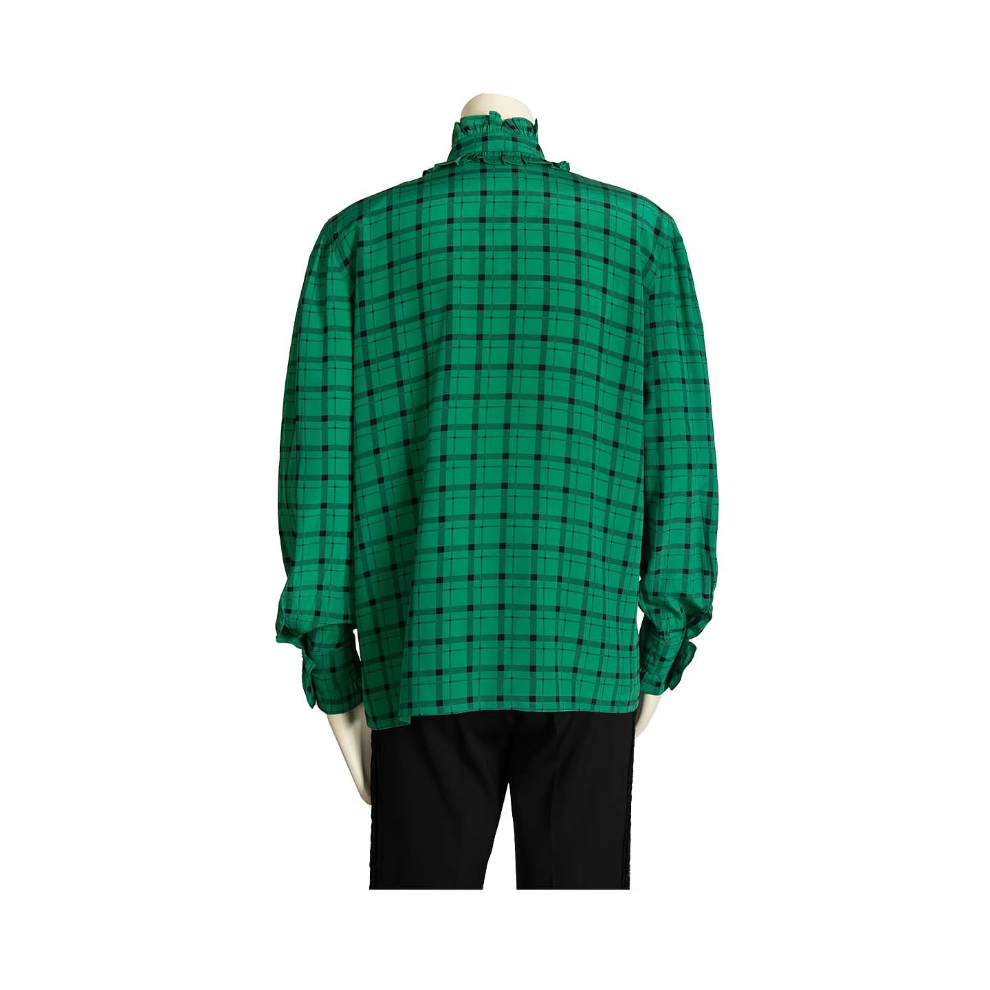 Guy Laroche houndstooth green blouse - M - 1980s