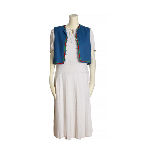 Guy Laroche white dress with vest - L - 1970s