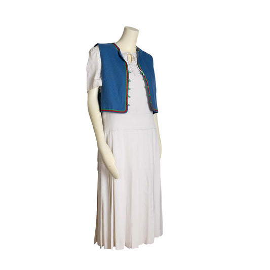 Guy Laroche white dress with vest - L - 1970s