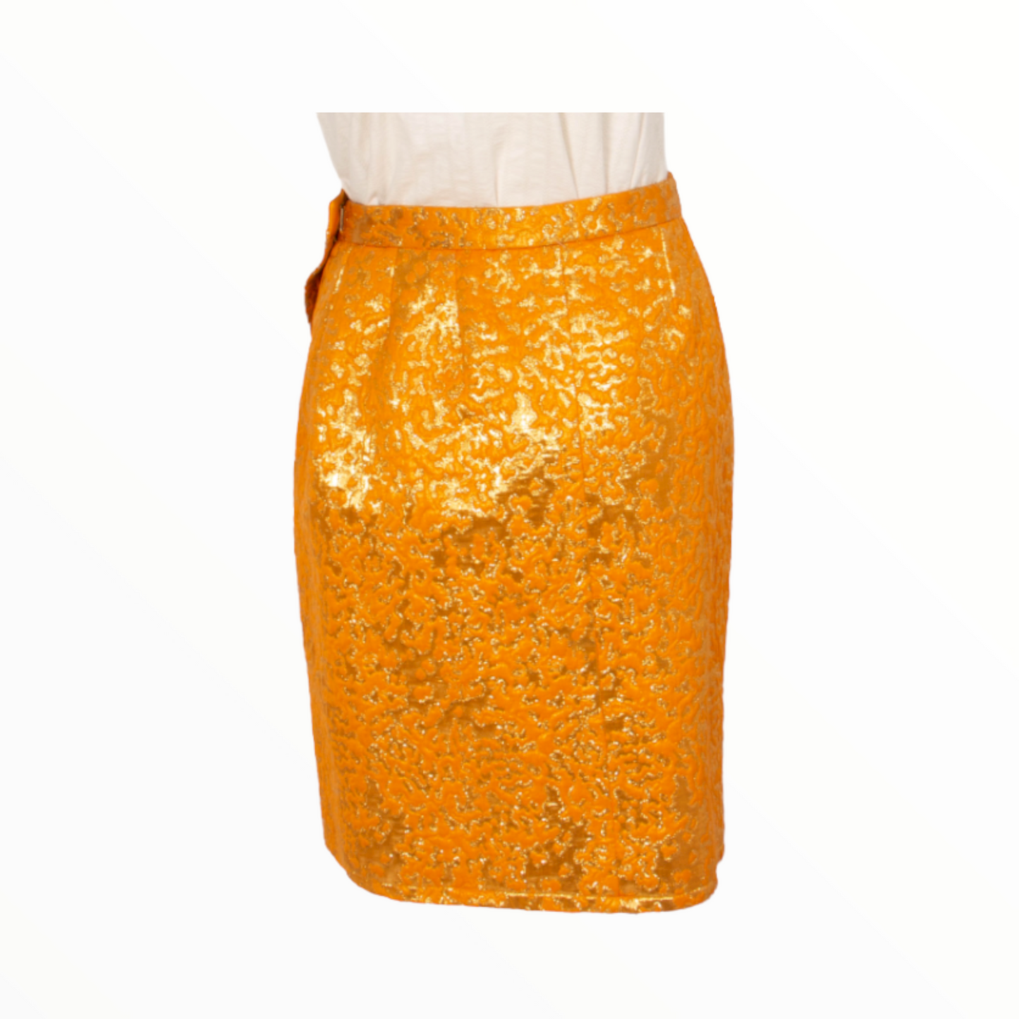 Yves Saint Laurent Rive Gauche gold orange vintage skirt - S - 1990s