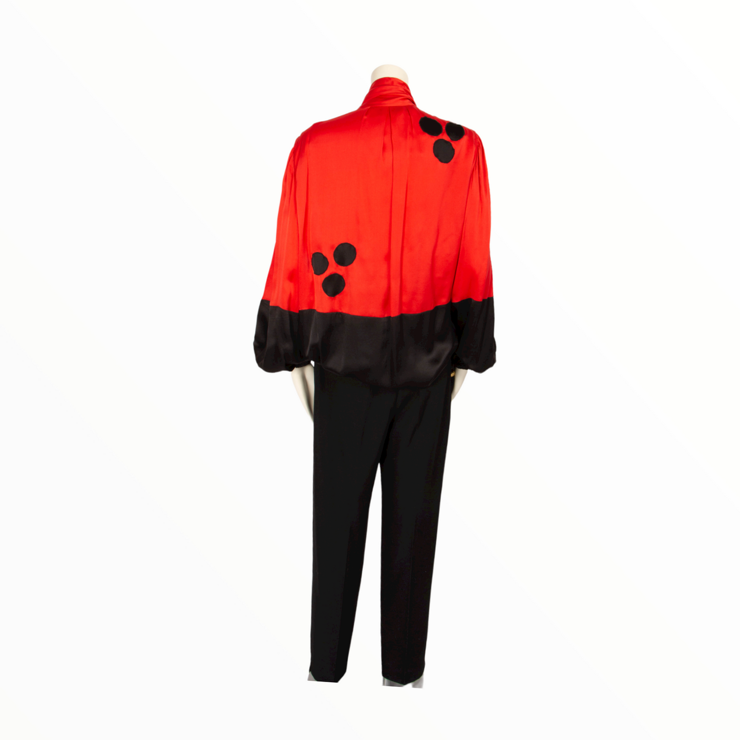 Louis Feraud vintage silk black and red blouse - L - 1990s