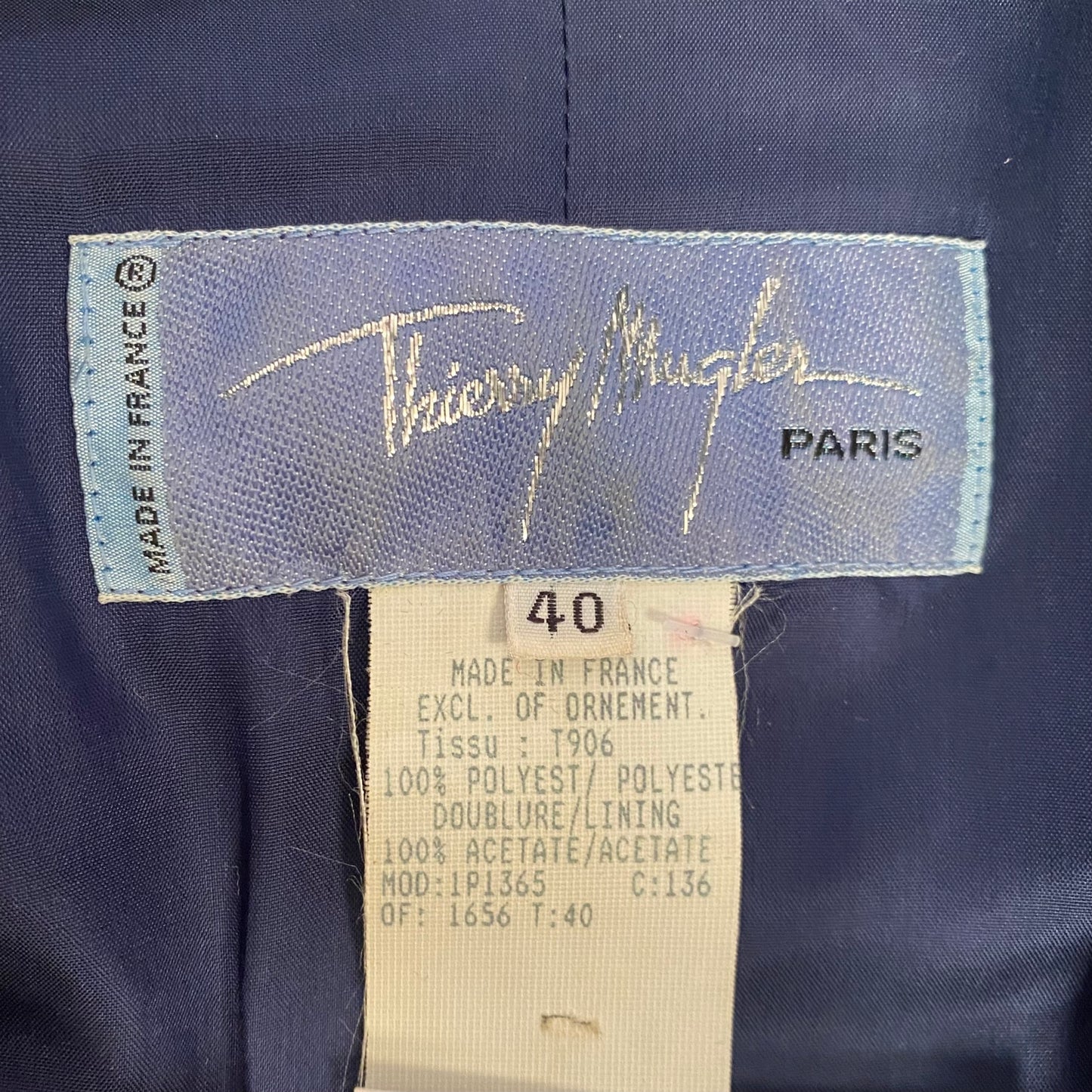 Thierry Mugler vintage blue pants suit - M - 1990s