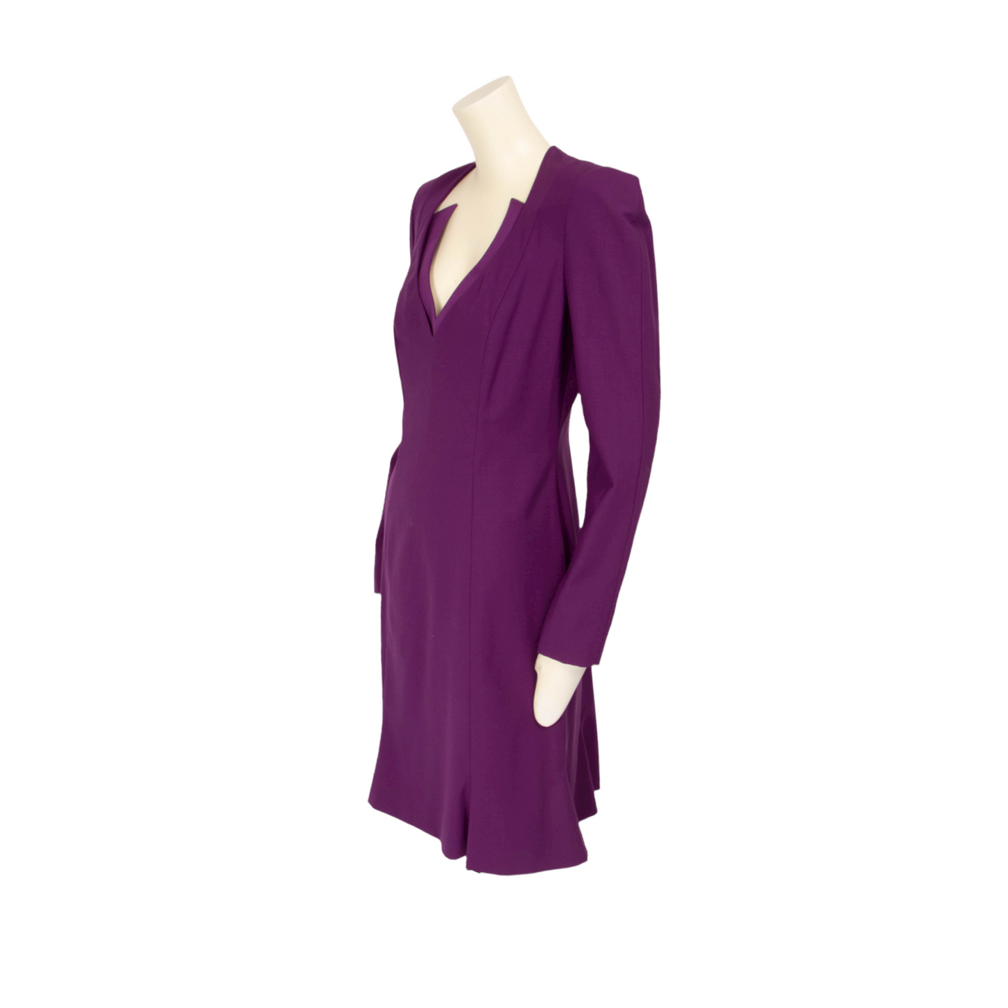 Thierry Mugler vintage purple long-sleeved dress - L - 1990s