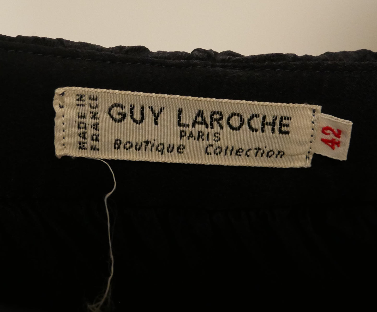<tc>Robe Guy Laroche vintage bleu marine en soie - M - 1980s</tc>