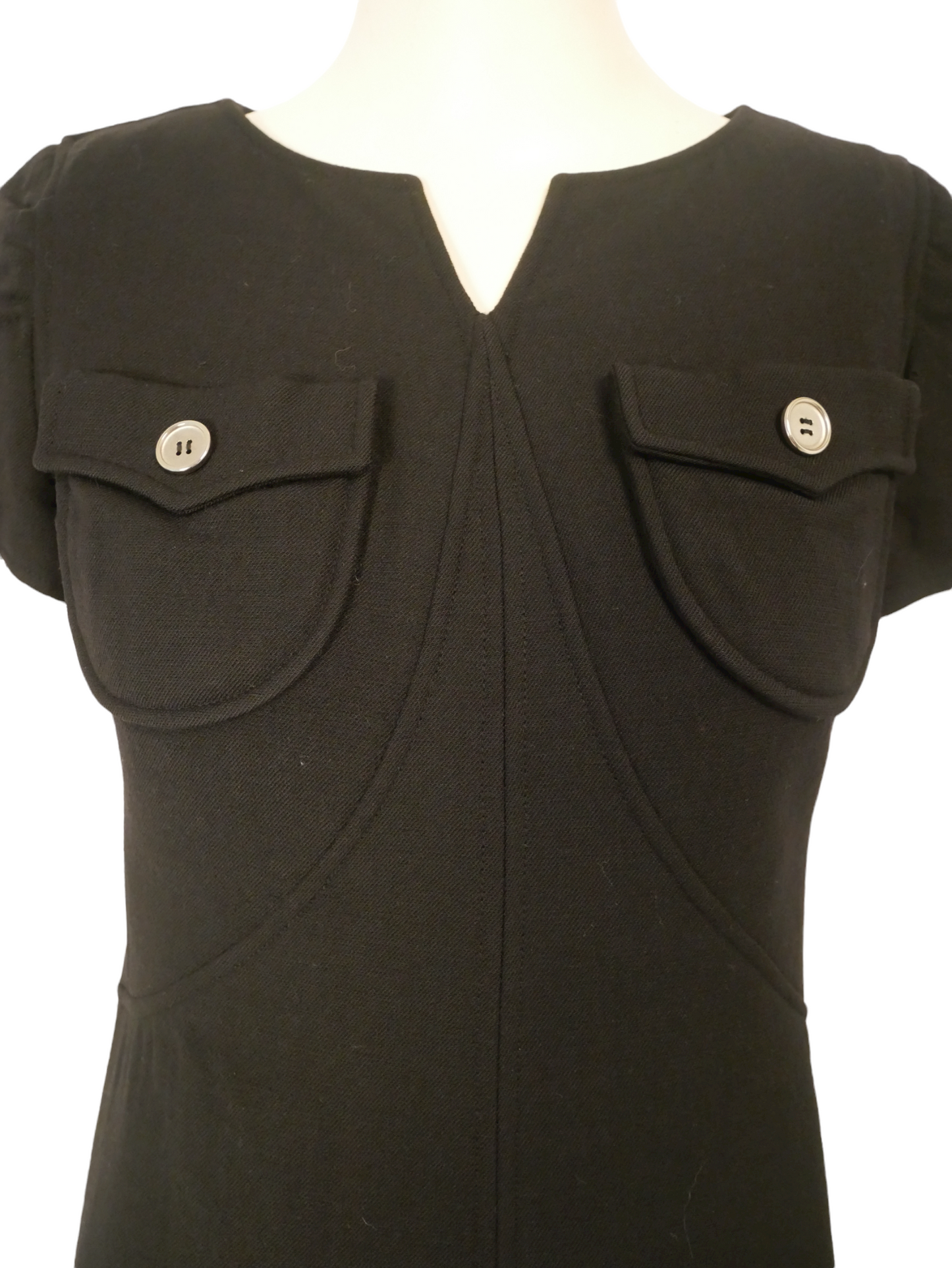 Courrèges vintage black mini dress - S - 1980s