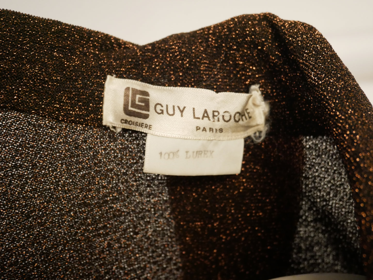 <tc>Robe vintage Guy Laroche lurex cuivre - M - 1980s</tc>