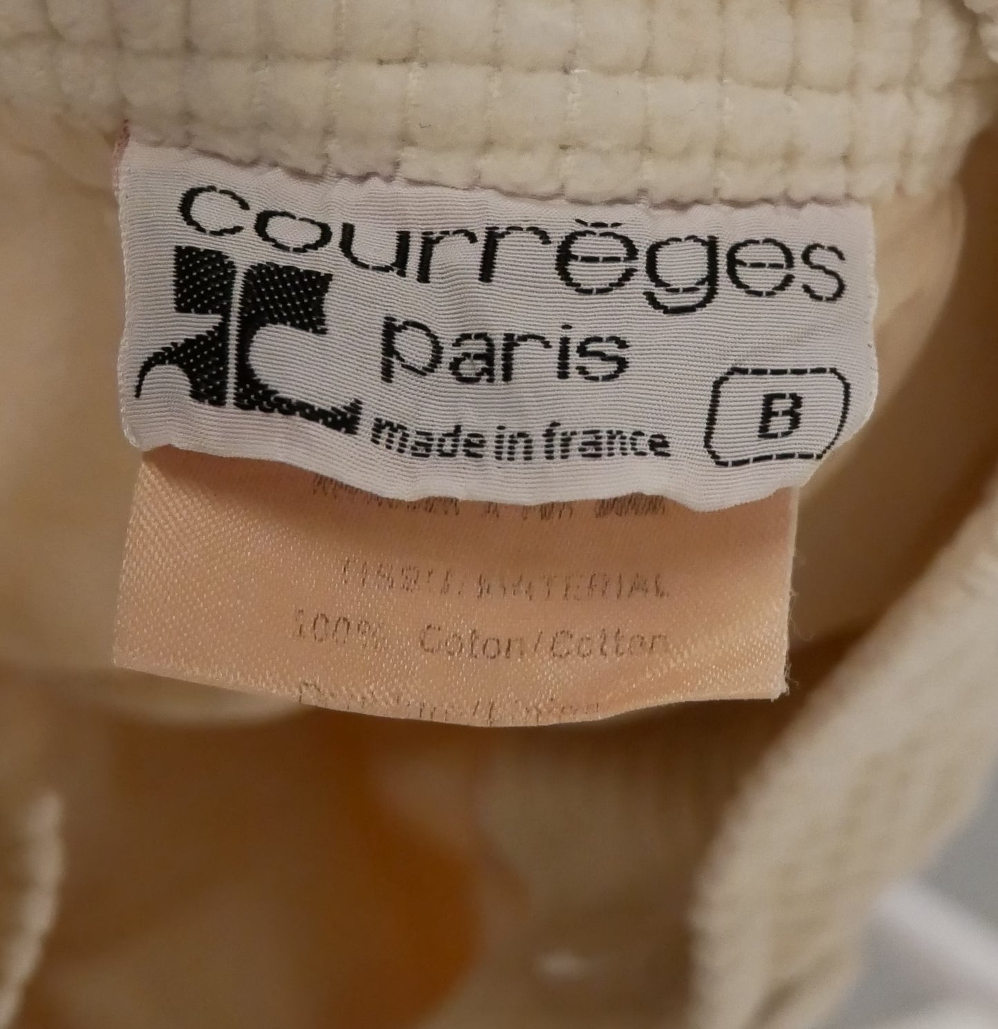 Courrèges vintage skirt in ecru corduroy - M - 1970s