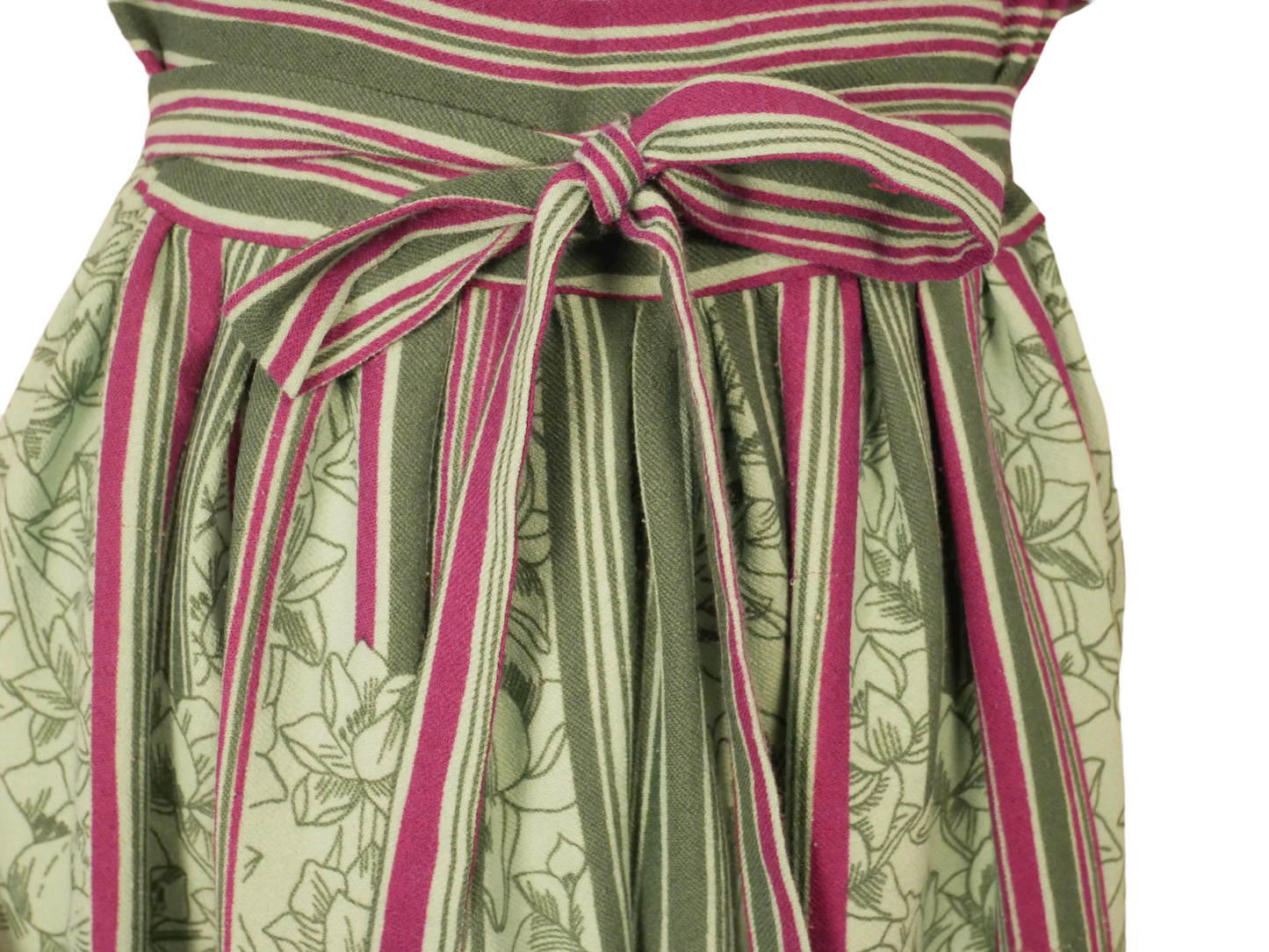 <tc>Robe longue vintage Lanvin à rayures violettes et vertes - M - 1970s</tc>