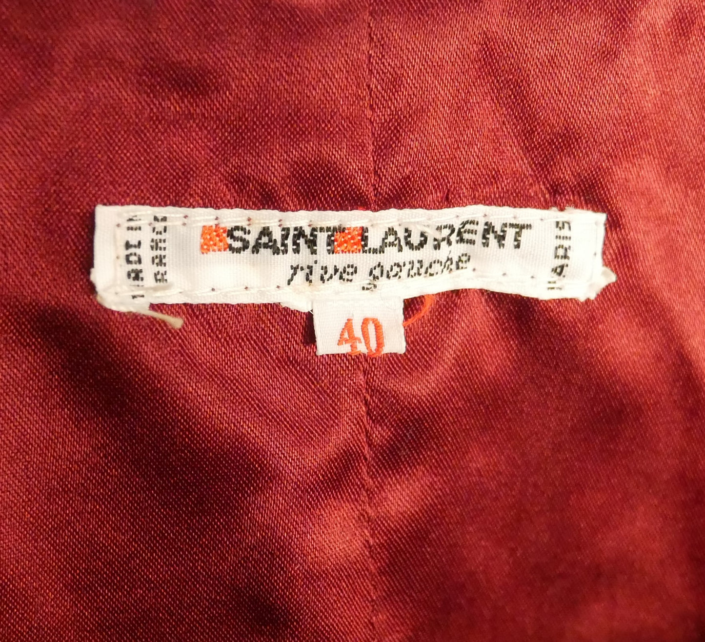 <tc>Top vintage Saint Laurent Rive Gauche en velours bordeaux - S - 1970s</tc>