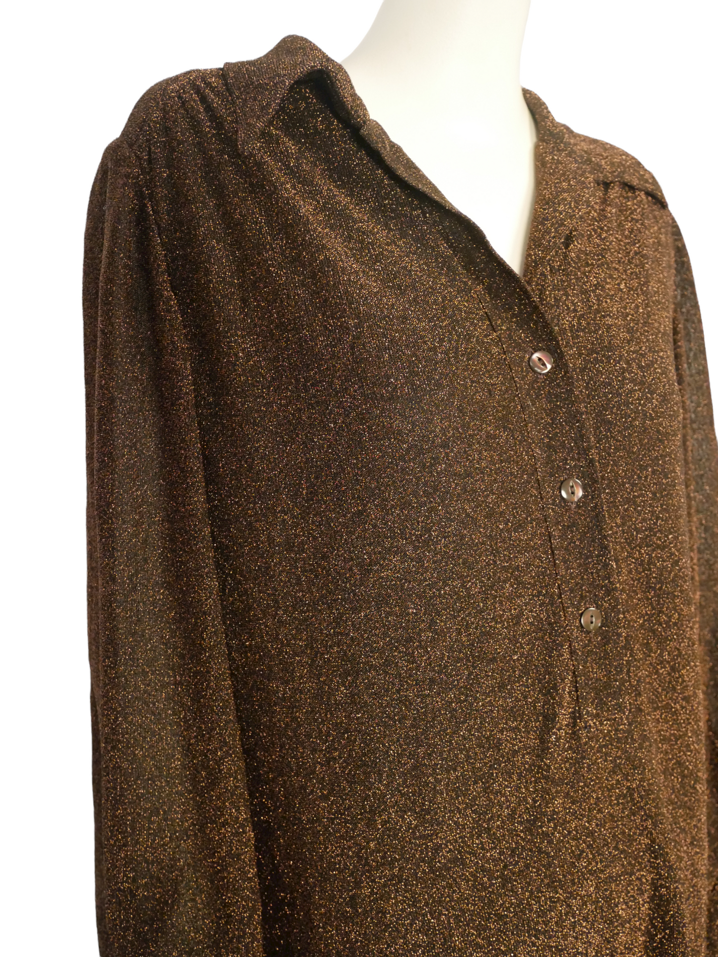 Guy Laroche copper lurex vintage dress - M - 1980s