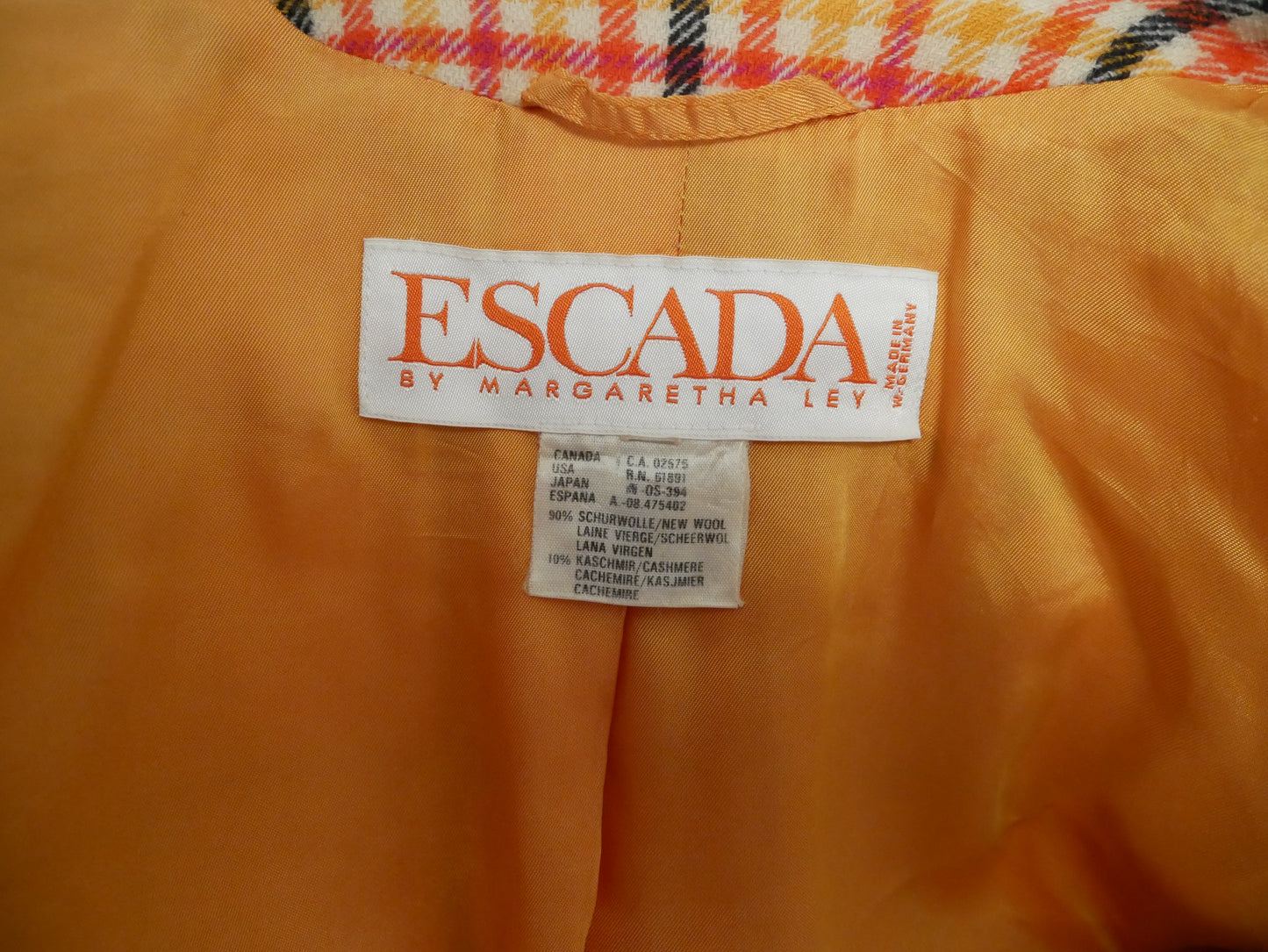 <tc>Blazer à carreaux vintage Escada - S - 1980s</tc>