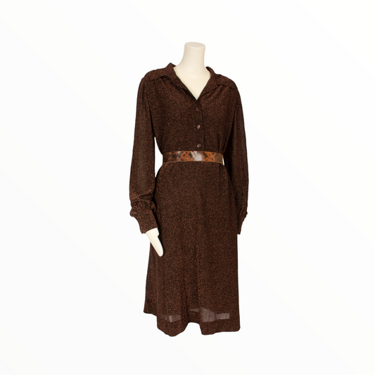 <tc>Robe vintage Guy Laroche lurex cuivre - M - 1980s</tc>