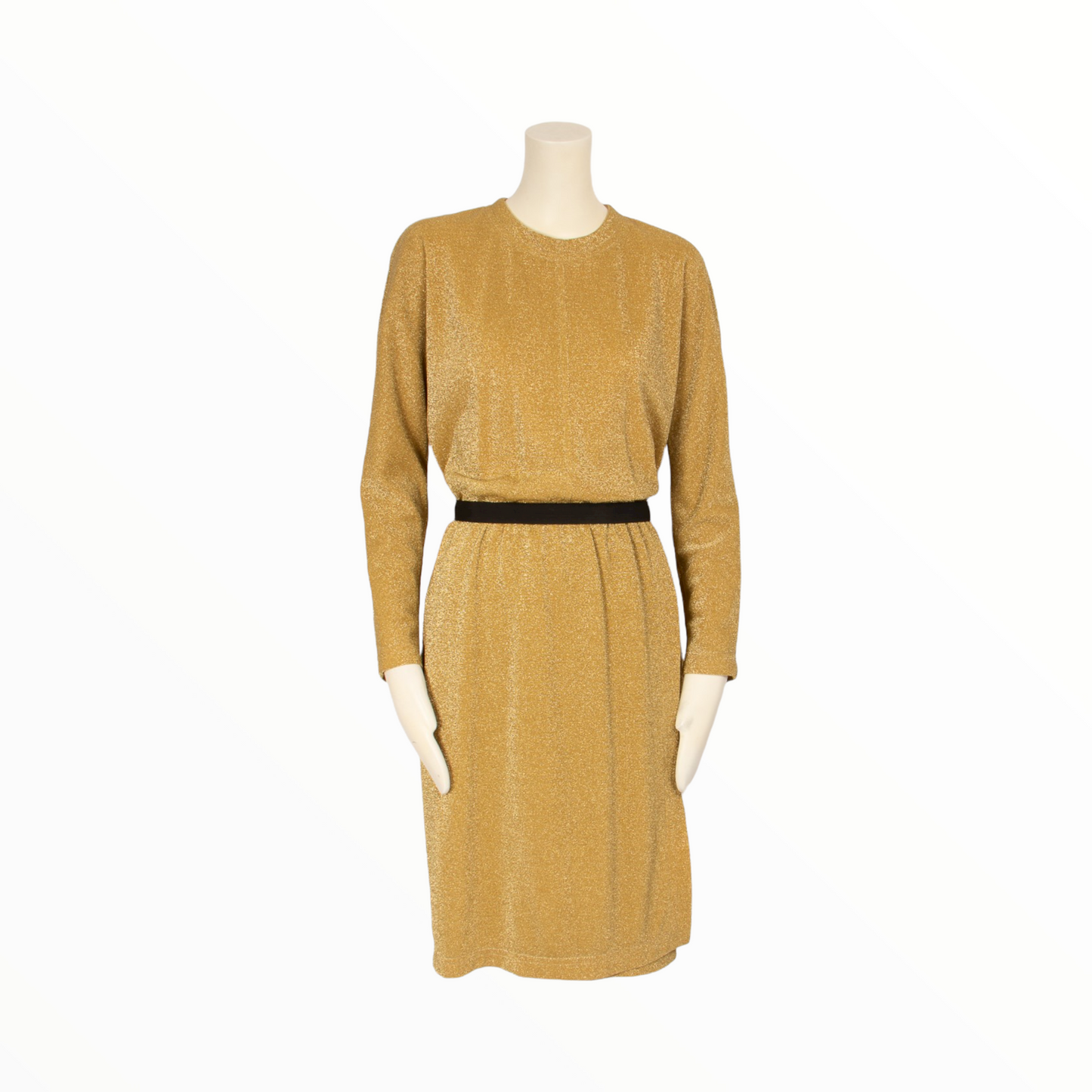 <tc>Robe Escada vintage à manches longues en lurex doré - M - 1990s</tc>