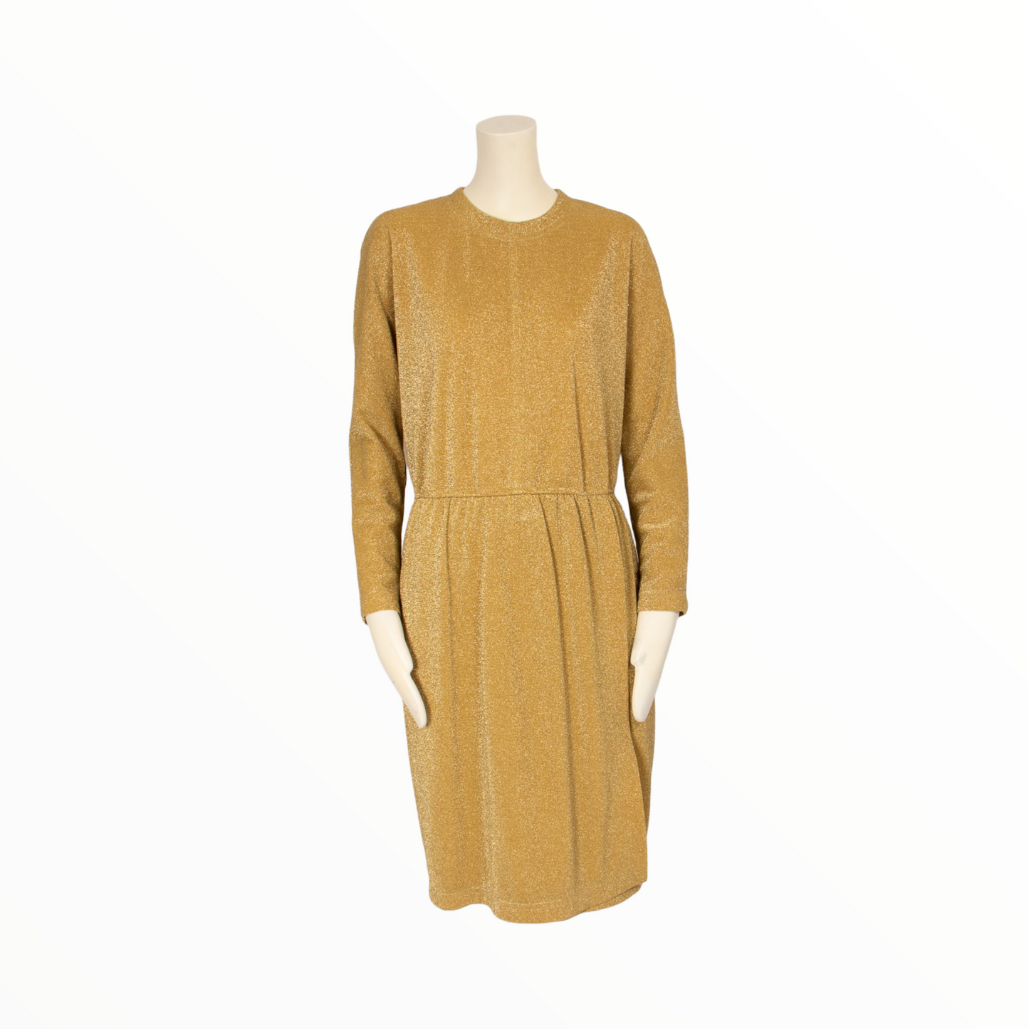 <tc>Robe Escada vintage à manches longues en lurex doré - M - 1990s</tc>
