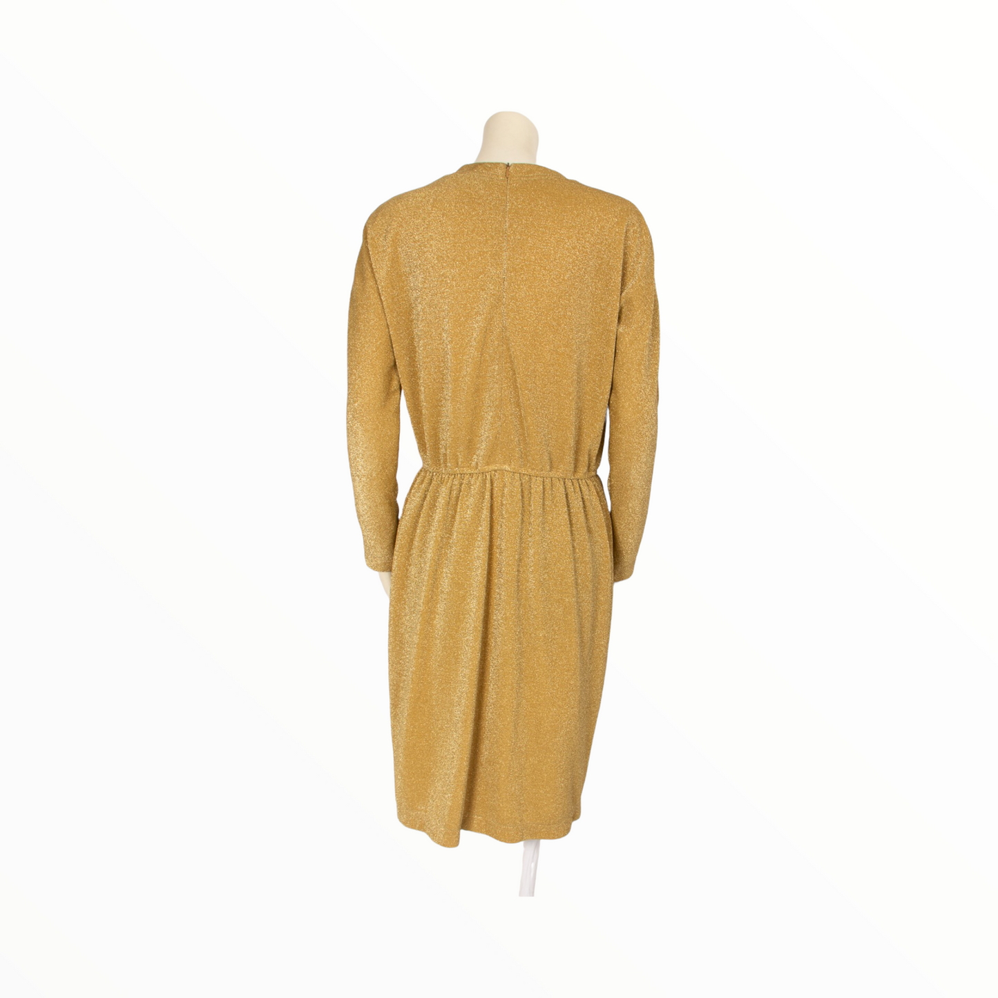 Escada vintage long sleeved dress in gold lurex - M - 1990s