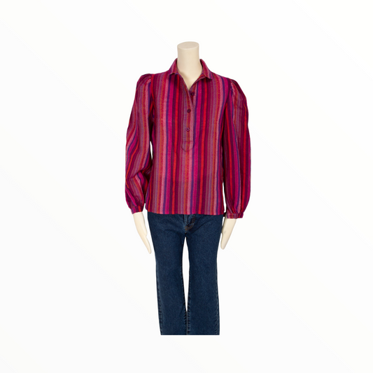 Lanvin vintage pink and purple striped shirt - S - 1970s