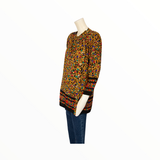 Saint Laurent Rive Gauche coloured vintage short tunic dress - S - 1970s