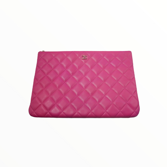 Chanel pink quilted clutch - 2015