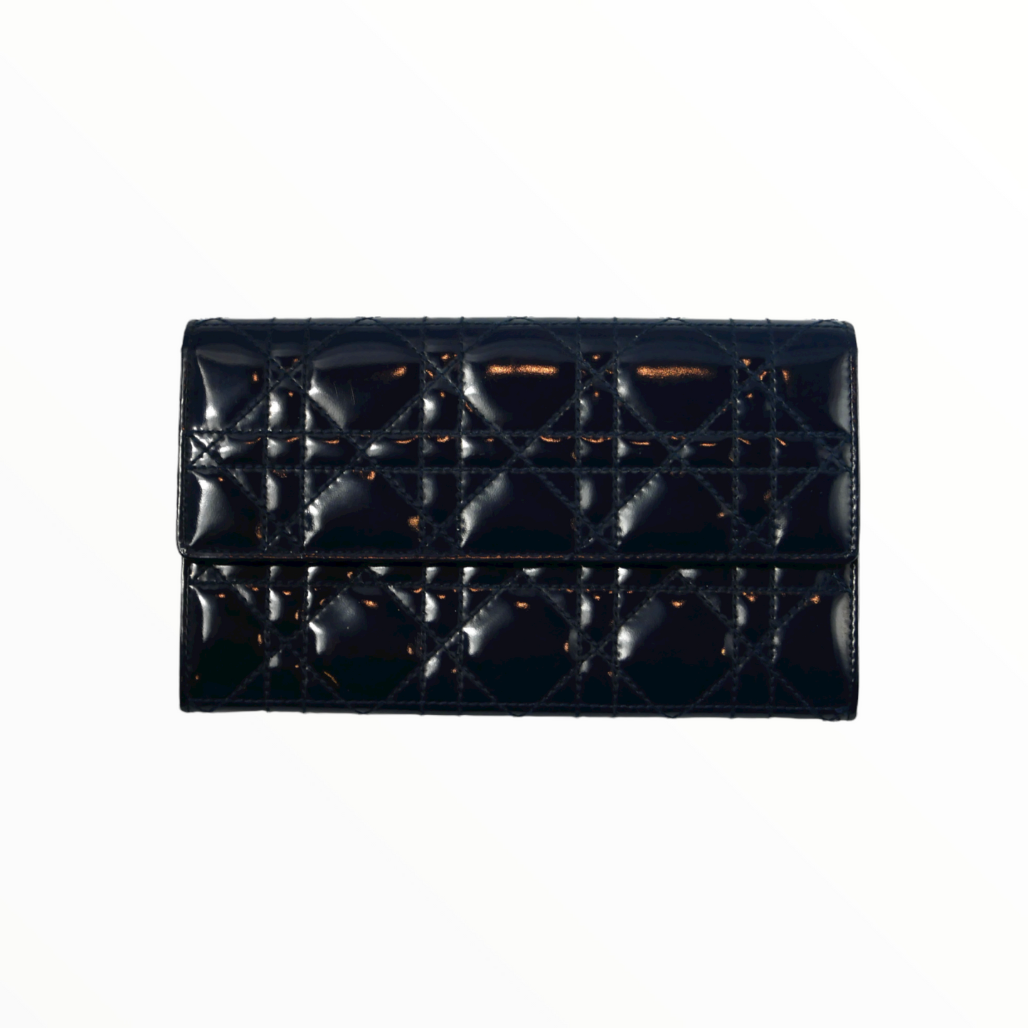 Christian Dior cannage navy blue wallet