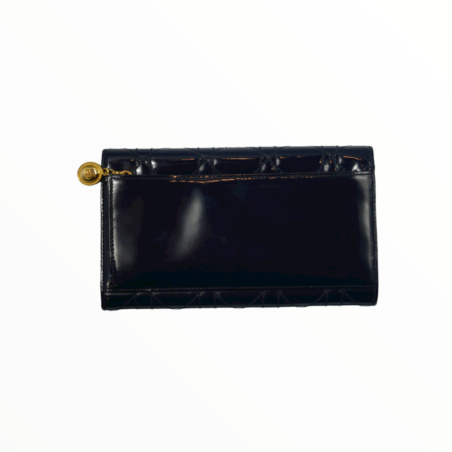 Christian Dior cannage navy blue wallet