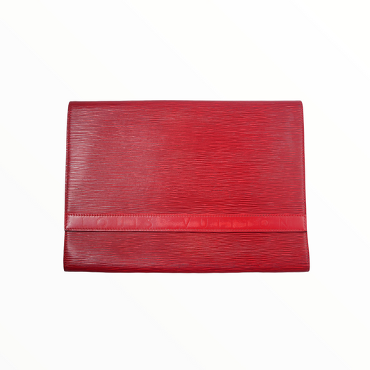 Louis Vuitton large red clutch