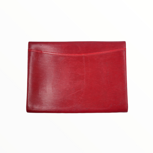 Louis Vuitton large red clutch
