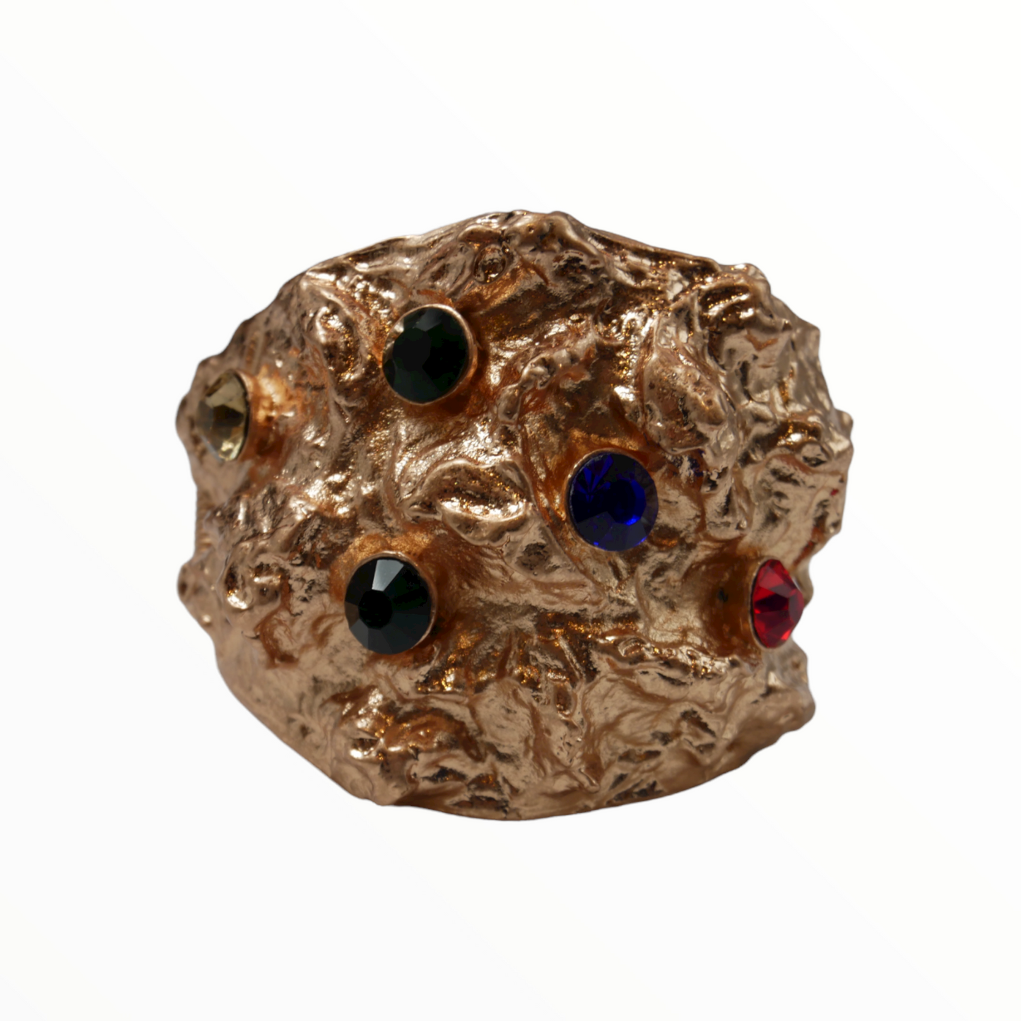 Vintage cuff in gold with 4 different colored stones - 1990s