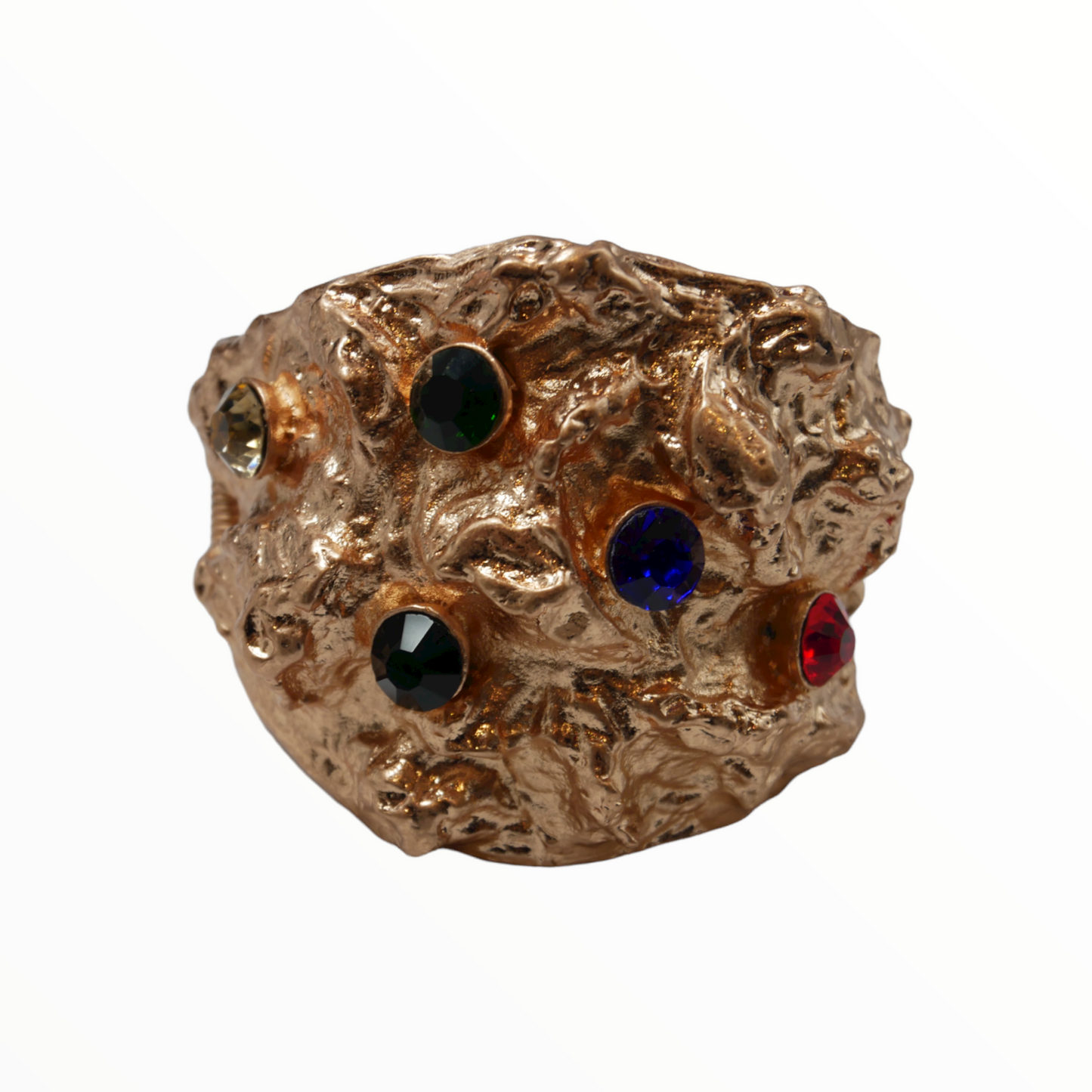 Vintage cuff in gold with 4 different colored stones - 1990s