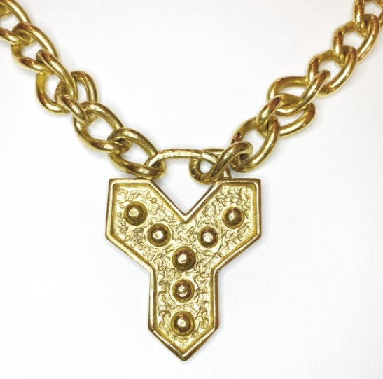Lysis vintage Saint Laurent Y-shaped choker necklace - 1990s