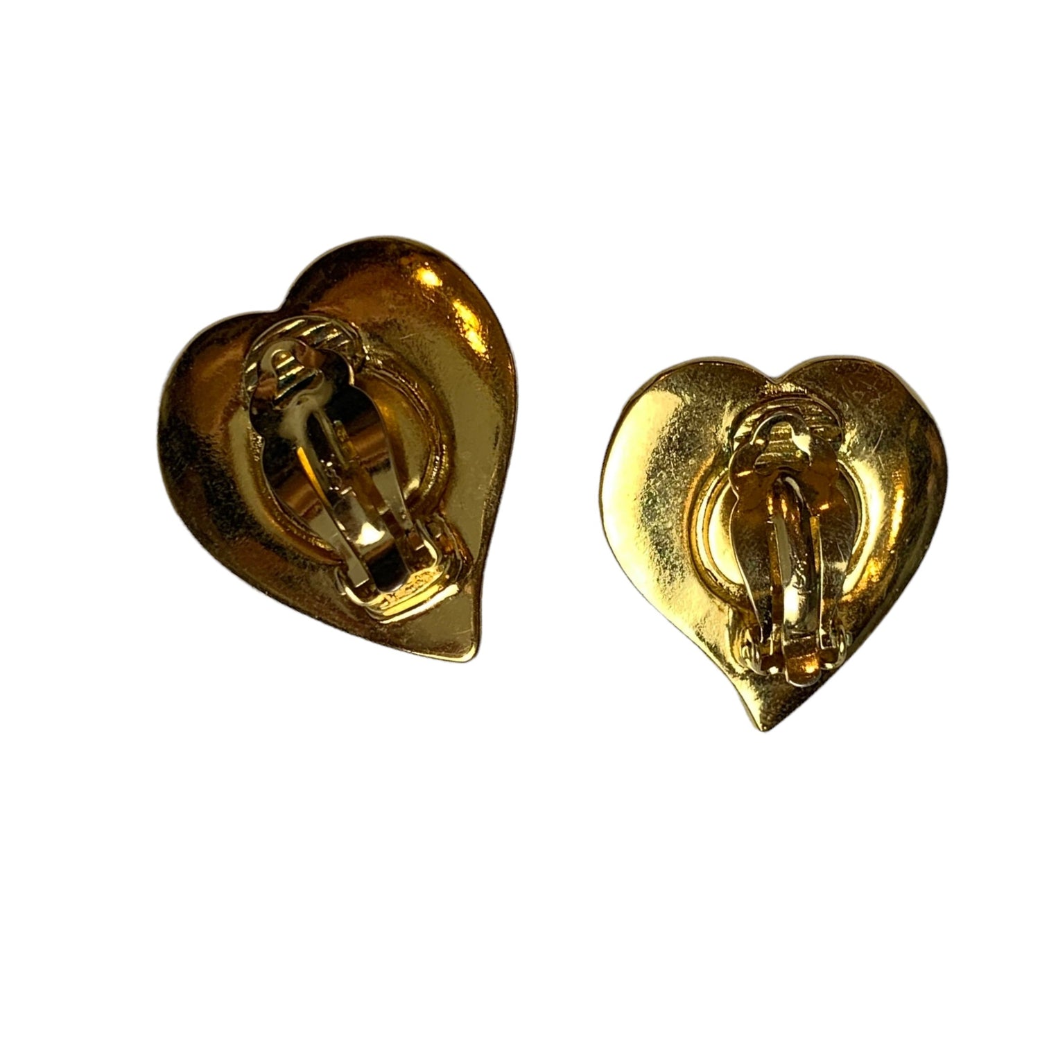 Lysis vintage Saint Laurent vintage clip earrings hearts orange cabochon