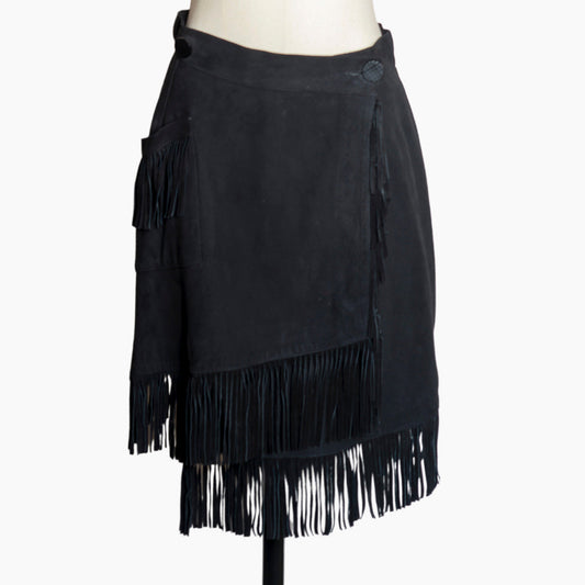 Lysis vintage Saint Laurent fringed suede skirt - M - 2000s