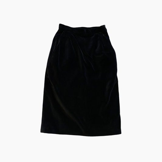 Yves Saint Laurent Rive Gauche vintage skirt in black velvet - XS - 1980s