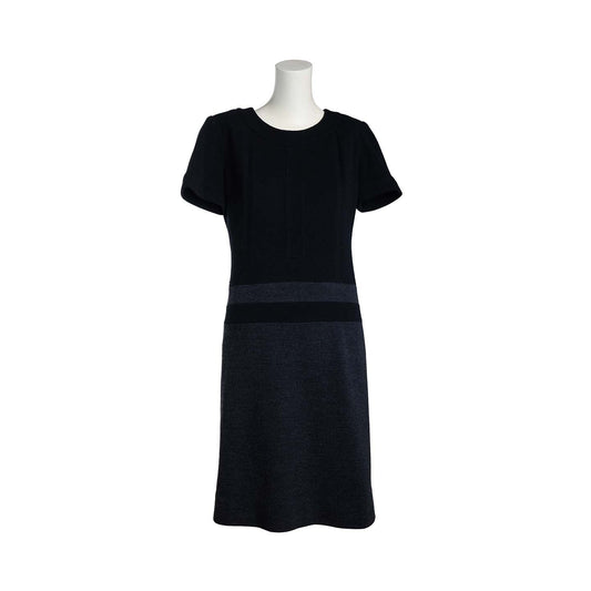 Vintage second hand Chanel dress in black and anthracite gray wool Lysis