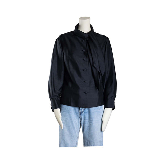 Lysis vintage Christian Dior dressmaker's shirt in black wild silk - L - 1960s