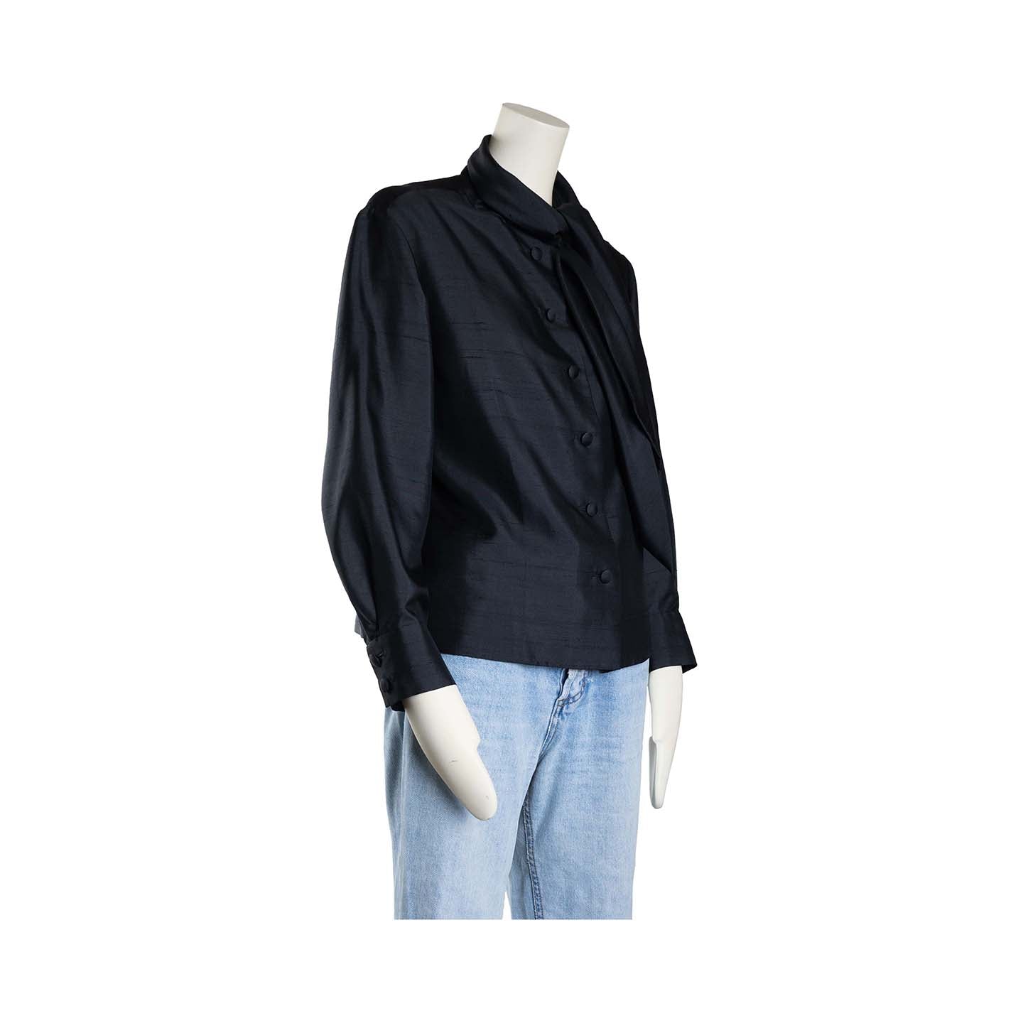 Lysis vintage Christian Dior dressmaker's shirt in black wild silk - L - 1960s