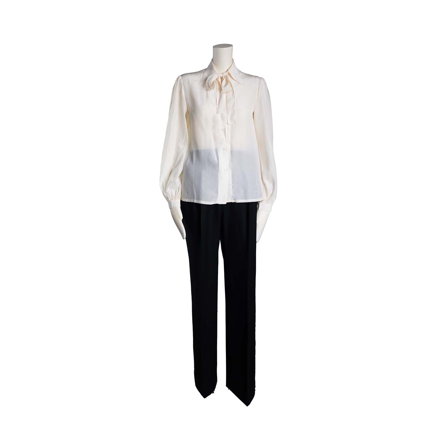 Lanvin silk blouse with lavalliere collar - M - 1970s