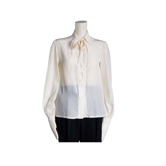 Lysis vintage Lanvin silk blouse with lavalliere collar - M - 1970s
