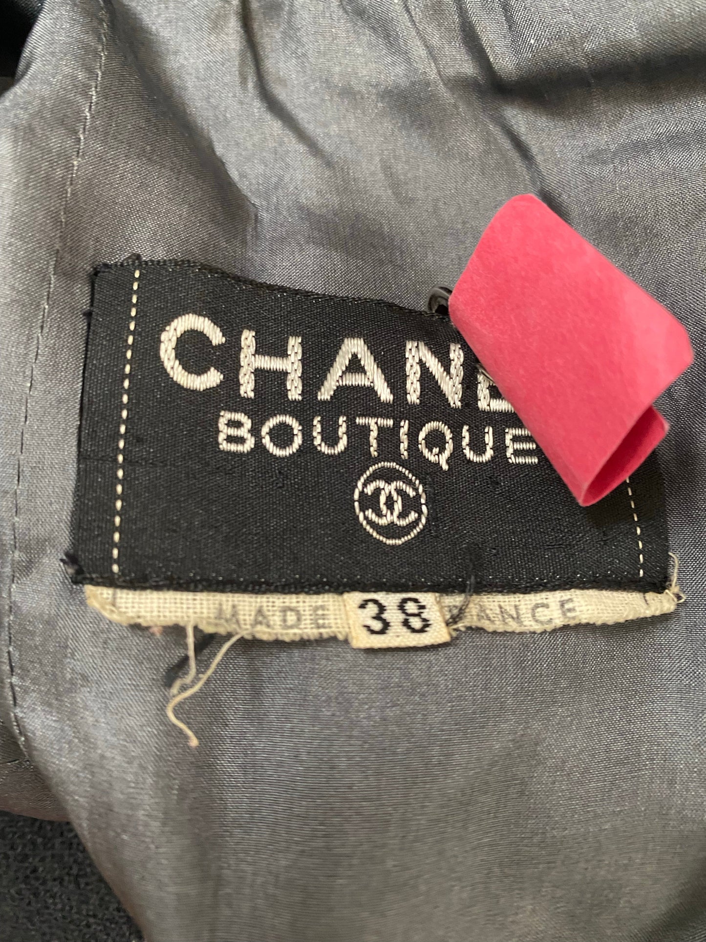 Vintage second hand Chanel dress in black and anthracite gray wool Lysis