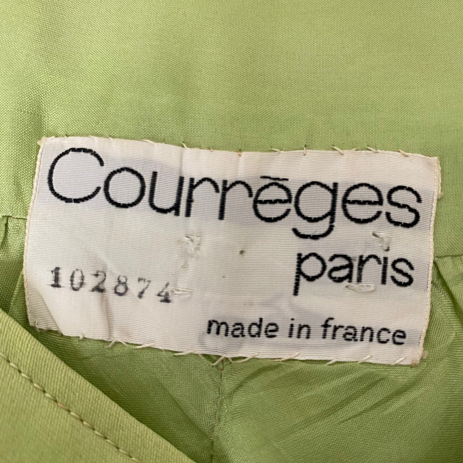 Lysis vintage Courrèges zipped dress in anise green cotton - S - 1980